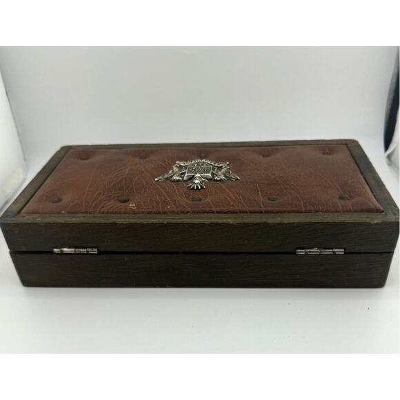 VTG S Sper Bijou Wooden‎ Jewelry Box Red Interior - Picture 7 of 9